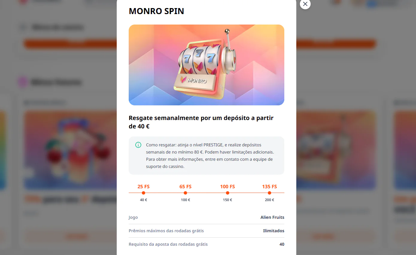Monro Casino bonus